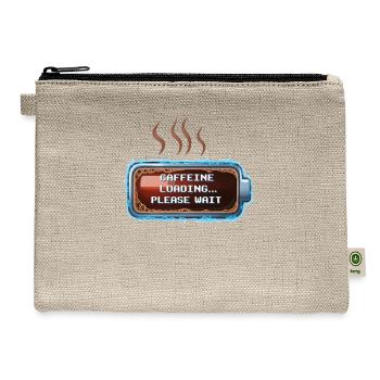 Caffeine Loading... Pixel Coffee Tee - Hemp Carry All Pouch - natural - Front