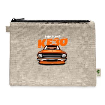 Toyota Corolla KE 30 Orange - Hemp Carry All Pouch - natural - Front