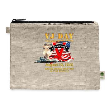 Army VJ Day Victory Over Japan Day End WWII in Pac - Hemp Carry All Pouch - natural - Front