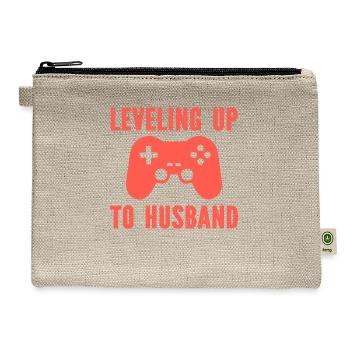 Leveling Up To Husband - Hemp Carry All Pouch - natural - Front