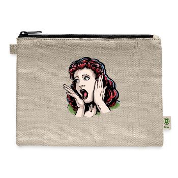 Scared Woman Screaming - Hemp Carry All Pouch - natural - Front
