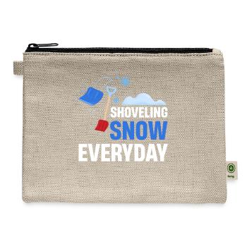 Shoveling Snow Every Day Shoveler Pajamas - Hemp Carry All Pouch - natural - Front