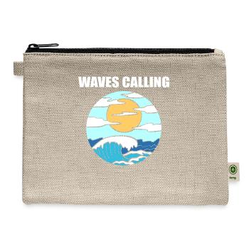 Waves Calling Coastal People Gift - Hemp Carry All Pouch - natural - Front