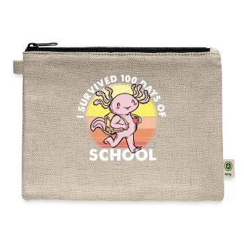 I Survived 100 Days Of School Is Alotl School - Hemp Carry All Pouch - natural - Front