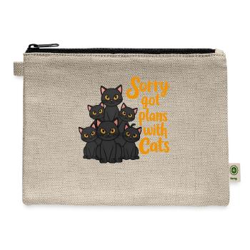Cats with plans #3 - Hemp Carry All Pouch - natural - Front