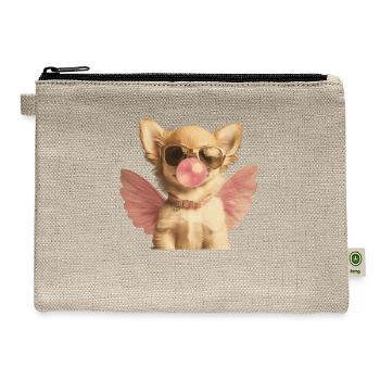 Love's Little Rebel | Cute Lil' Chiuhuahua - Hemp Carry All Pouch - natural - Front