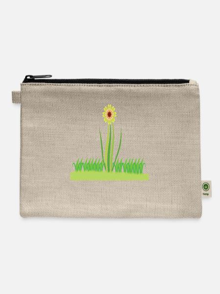 Flower on the field - Hemp Carry All Pouch - natural