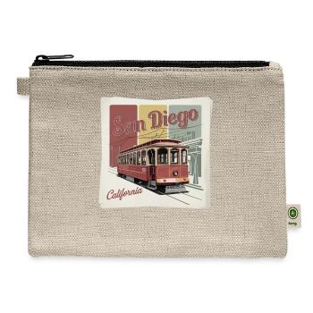 San Diego Gift for Beach and Surf Lovers - Hemp Carry All Pouch - natural - Front