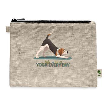 Yogi the Downward Dog - Hemp Carry All Pouch - natural - Front