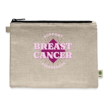 Support Breast Cancer Awarness Support Breast Canc - Hemp Carry All Pouch - natural - Front