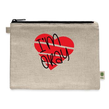 Sarcastic I'm Okay Depression Quote - Hemp Carry All Pouch - natural - Front