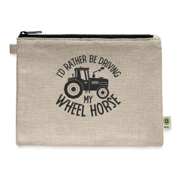 Wheel Horse Design - Hemp Carry All Pouch - natural - Front