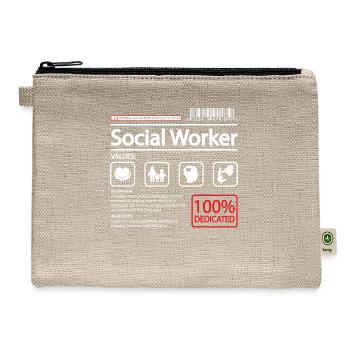 Funny Social Worker Values Social Work - Hemp Carry All Pouch - natural - Front