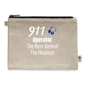 911 Operator The Hero Behind The Headset - Hemp Carry All Pouch - natural - Front