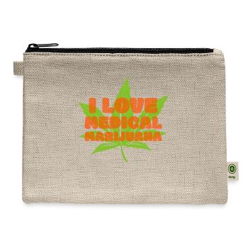 Love Herbal Medicinal Cannabis Design - Hemp Carry All Pouch - natural - Front