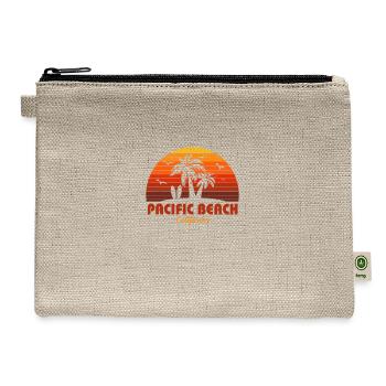 Cool Pacific Beach California Beach Sunset - Hemp Carry All Pouch - natural - Front