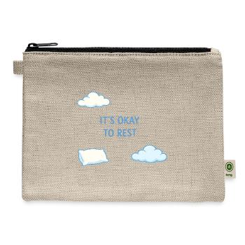 It's Okay to Rest Graphic Tee - Hemp Carry All Pouch - natural - Front