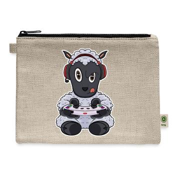 Lamb With Gaming Controller I Funny Gaming I Gamer - Hemp Carry All Pouch - natural - Front