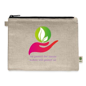 Social message - Hemp Carry All Pouch - natural - Front