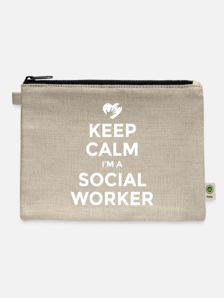 Social worker - Love Social work - Hemp Carry All Pouch - natural