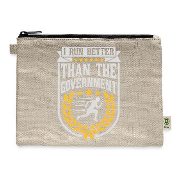 run better than government - Hemp Carry All Pouch - natural - Front