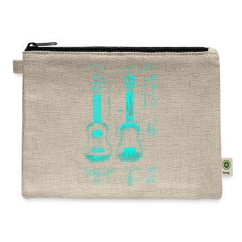 Ukulele Leonardo Da Vinci Sketch Blueprint - Hemp Carry All Pouch - natural - Front