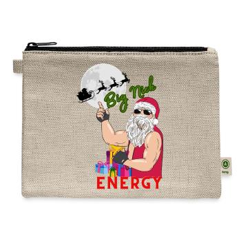 Big Nick Energy Santa Gym Fitness Weight gifts - Hemp Carry All Pouch - natural - Front