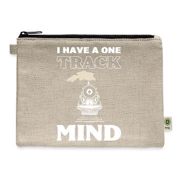 One Track Mind Engineman Gift - Hemp Carry All Pouch - natural - Front