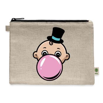Baby New Year Blowing Bubblegum Bubble - Hemp Carry All Pouch - natural - Front