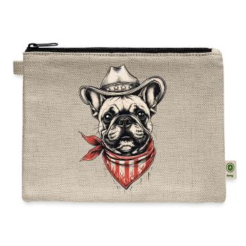 French Bulldog Mom – Cute Dog Lover Gift - Hemp Carry All Pouch - natural - Front