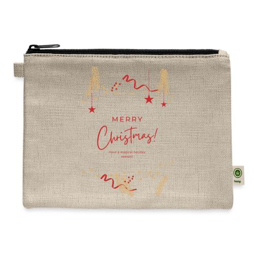 Merry Christmas Typography Design - Hemp Carry All Pouch