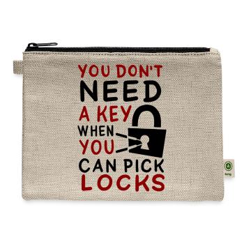You Can Pick Locks Funny Lockpicking - Hemp Carry All Pouch - natural - Front