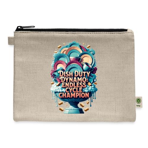 Dish Duty Dynamo T Shirt, Endless Cycle Champion - Hemp Carry All Pouch