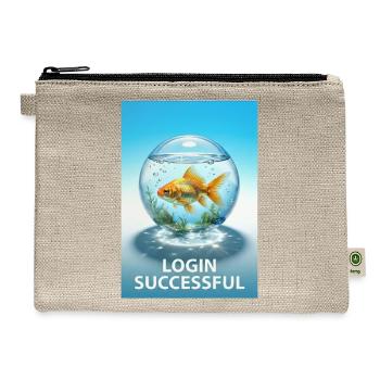 Frutiger Aero Goldfish Meme Shirt | Y2K Aesthetic  - Hemp Carry All Pouch - natural - Front