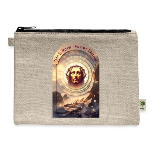 Easter He Is Risen Sacred Face T Shirt, wife Gift - Hemp Carry All Pouch
