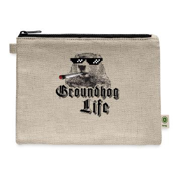 groundhog life - Hemp Carry All Pouch - natural - Front
