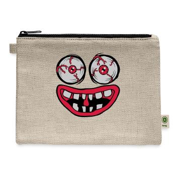 Evil monster horror face - Hemp Carry All Pouch - natural - Front