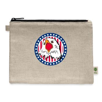 Red White and Blue For You - Hemp Carry All Pouch - natural - Front