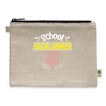 School Social Worker Hands Hearth Social Worker - Hemp Carry All Pouch - natural - Front