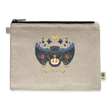 Celestial Blue Mothman With Red Eyes - Hemp Carry All Pouch - natural - Front