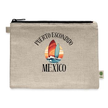 Puerto Escondido Oaxaca Mexico Surfboards Design - Hemp Carry All Pouch - natural - Front