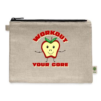 Workout Your Apple Core - Hemp Carry All Pouch - natural - Front