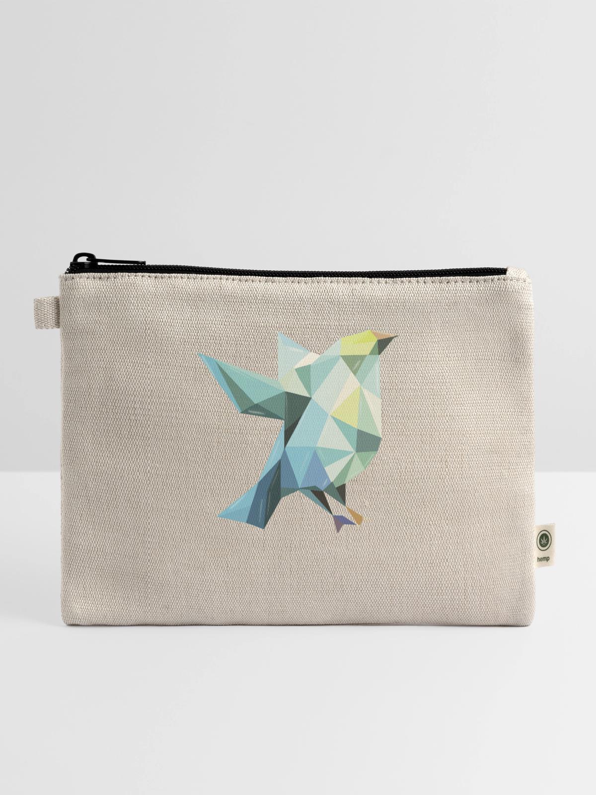 Polygonal Bird - Hemp Carry All Pouch - natural - Front