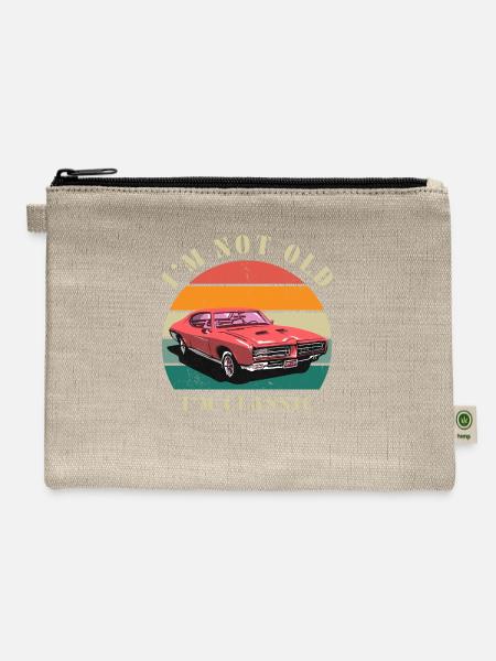 I'm not old, I'm classic - Hemp Carry All Pouch - natural