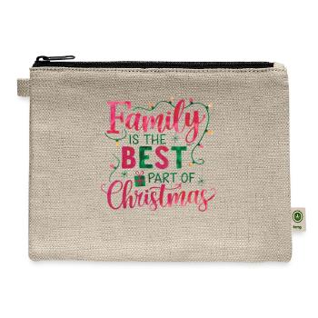 Family Is the Best Part of Christmas - Hemp Carry All Pouch - natural - Front