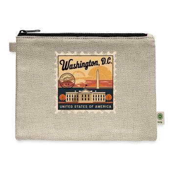 Washington DC Souvenir and Political Gift Idea - Hemp Carry All Pouch - natural - Front