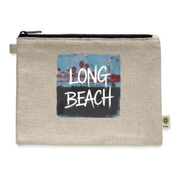 Long Beach Souvenir and Travel Gift Idea - Hemp Carry All Pouch - natural - Front