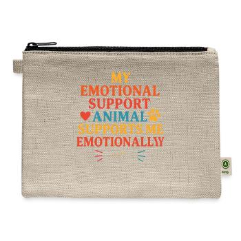 My emotional support animal supports me emotional - Hemp Carry All Pouch - natural - Front