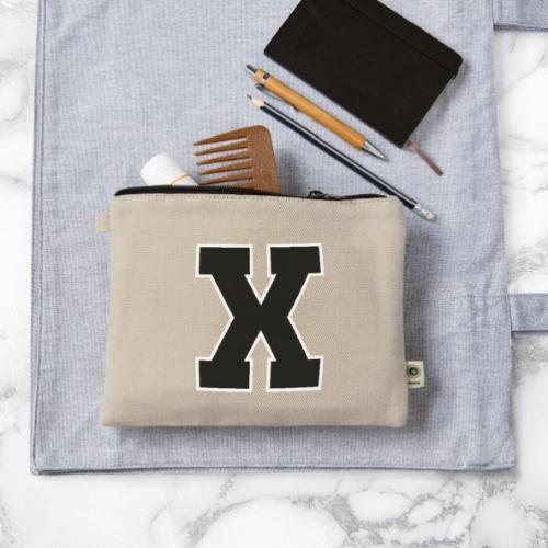 Varsity Letter X Athletic Monogram - Hemp Carry All Pouch