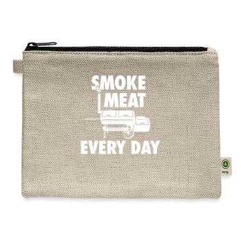 Smoke Meat every Day - Barbecue Smoker - Hemp Carry All Pouch - natural - Front